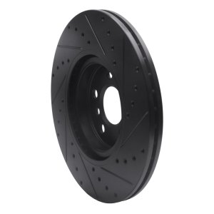 BMW X2 Brake Rotor (1) - Front Left - R1 Concepts - Drilled & Slotted - Black - `15-`25